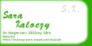 sara kaloczy business card